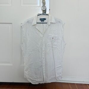 Ralph Lauren Classic White Sleeveless Shirt